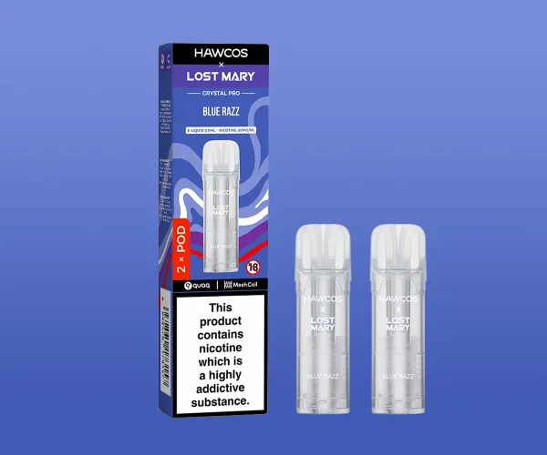 LOST MARY x HAWCOS Crystal Pro Prefilled Pods Blue Razz LOST MARY x HAWCOS Crystal Pro Prefilled Pods Blue Razz