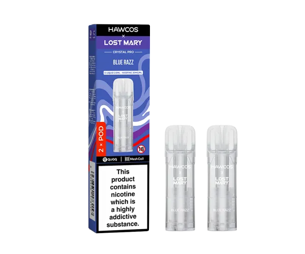 LOST MARY x HAWCOS Crystal Pro Prefilled Pods Blue Razz LOST MARY x HAWCOS Crystal Pro Prefilled Pods Blue Razz