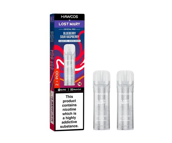 LOST MARY x HAWCOS Crystal Pro Prefilled Pods Blueberry Sour Raspberry LOST MARY x HAWCOS Crystal Pro Prefilled Pods Blueberry Sour Raspberry