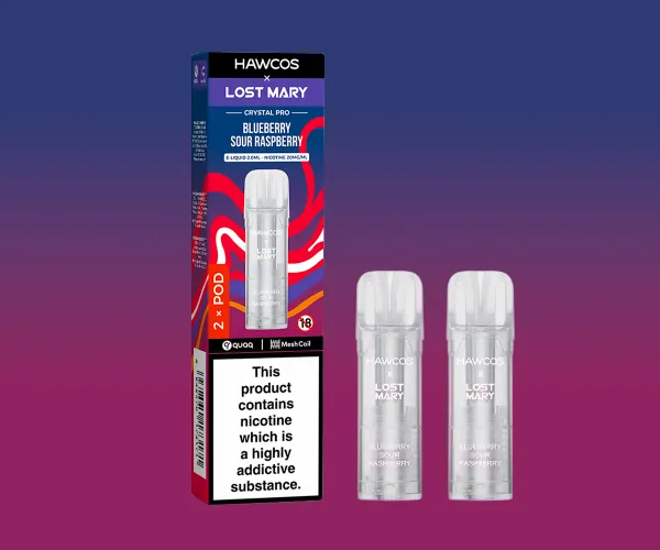 LOST MARY x HAWCOS Crystal Pro Prefilled Pods Blueberry Sour Raspberry LOST MARY x HAWCOS Crystal Pro Prefilled Pods Blueberry Sour Raspberry