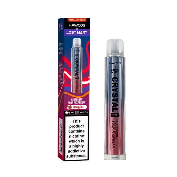 LOST MARY x HAWCOS Crystal Pro 600 Blueberry Sour Raspberry LOST MARY x HAWCOS Crystal Pro 600 Blueberry Sour Raspberry