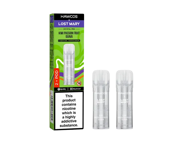 LOST MARY x HAWCOS Crystal Pro Prefilled Pods Kiwi Passion Fruit Guava LOST MARY x HAWCOS Crystal Pro Prefilled Pods Kiwi Passion Fruit Guava