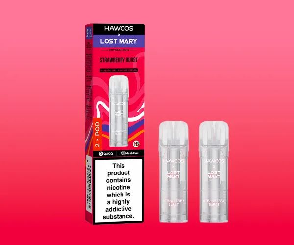 LOST MARY x HAWCOS Crystal Pro Prefilled Pods Strawberry Burst LOST MARY x HAWCOS Crystal Pro Prefilled Pods Strawberry Burst