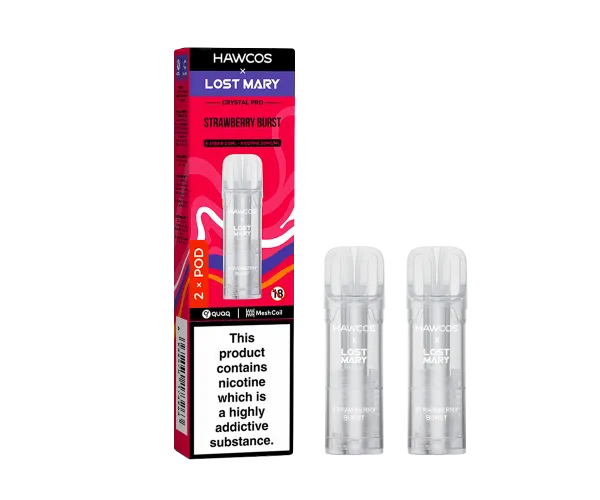 LOST MARY x HAWCOS Crystal Pro Prefilled Pods Strawberry Burst LOST MARY x HAWCOS Crystal Pro Prefilled Pods Strawberry Burst