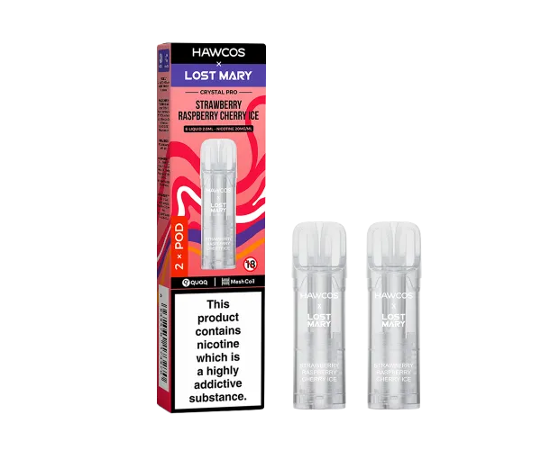 LOST MARY x HAWCOS Crystal Pro Prefilled Pods Strawberry Raspberry Cherry Ice LOST MARY x HAWCOS Crystal Pro Prefilled Pods Strawberry Raspberry Cherry Ice