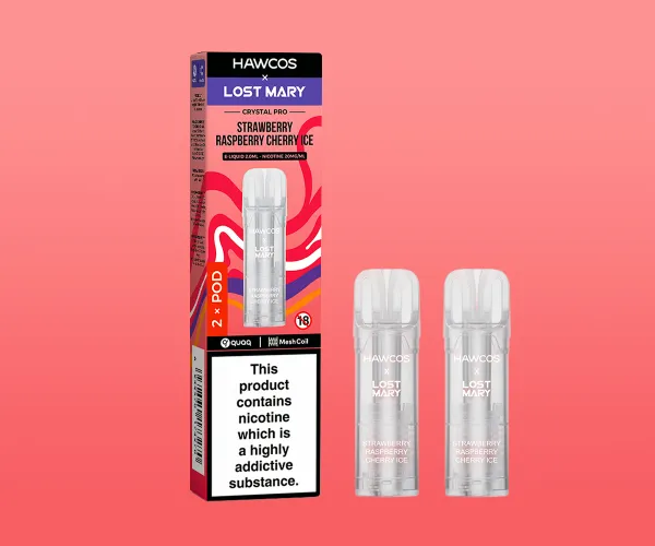 LOST MARY x HAWCOS Crystal Pro Prefilled Pods Strawberry Raspberry Cherry Ice LOST MARY x HAWCOS Crystal Pro Prefilled Pods Strawberry Raspberry Cherry Ice