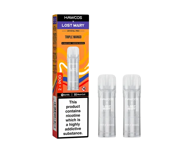 LOST MARY x HAWCOS Crystal Pro Prefilled Pods Triple Mango LOST MARY x HAWCOS Crystal Pro Prefilled Pods Triple Mango