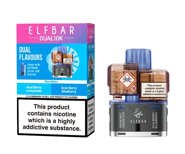 ELF BAR DUAL 10K BLUE EDITION REFILL POD PACK ELF BAR DUAL 10K BLUE EDITION REFILL POD PACK