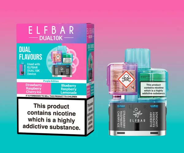 ELF BAR DUAL 10K PURPLE EDITION REFILL POD PACK ELF BAR DUAL 10K PURPLE EDITION REFILL POD PACK