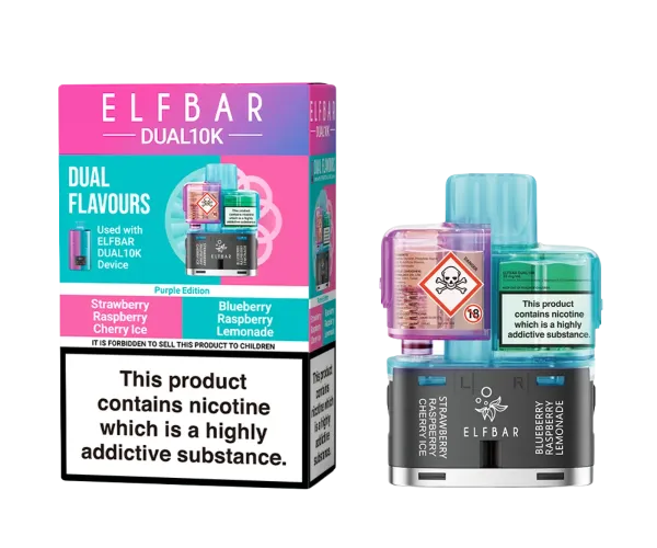 ELF BAR DUAL 10K PURPLE EDITION REFILL POD PACK ELF BAR DUAL 10K PURPLE EDITION REFILL POD PACK