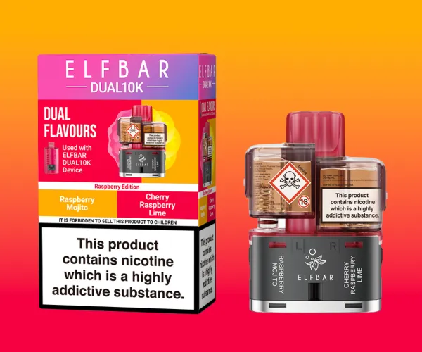 ELF BAR DUAL 10K RASPBERRY EDITION REFILL POD PACK ELF BAR DUAL 10K RASPBERRY EDITION REFILL POD PACK