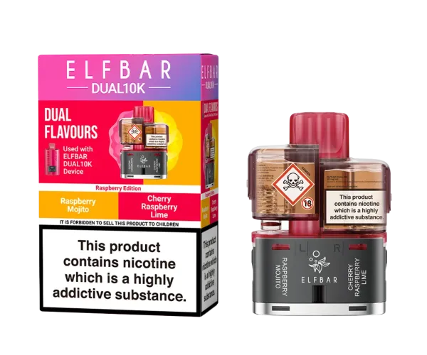 ELF BAR DUAL 10K RASPBERRY EDITION REFILL POD PACK ELF BAR DUAL 10K RASPBERRY EDITION REFILL POD PACK