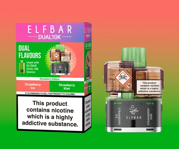 ELF BAR DUAL 10K STRAWBERRY EDITION REFILL POD PACK ELF BAR DUAL 10K STRAWBERRY EDITION REFILL POD PACK