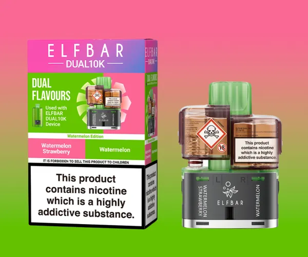 ELF BAR DUAL 10K WATERMELON EDITION REFILL POD PACK ELF BAR DUAL 10K WATERMELON EDITION REFILL POD PACK