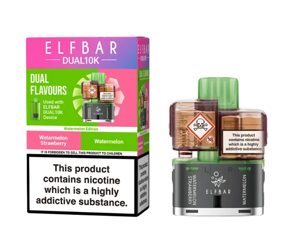 ELF BAR DUAL 10K WATERMELON EDITION REFILL POD PACK ELF BAR DUAL 10K WATERMELON EDITION REFILL POD PACK