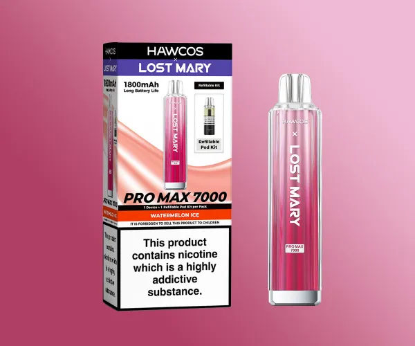 LOST MARY X HAWCOS PRO MAX 7K WATERMELON ICE PREFILLED POD KIT LOST MARY X HAWCOS PRO MAX 7K WATERMELON ICE PREFILLED POD KIT