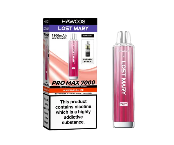 LOST MARY X HAWCOS PRO MAX 7K WATERMELON ICE PREFILLED POD KIT LOST MARY X HAWCOS PRO MAX 7K WATERMELON ICE PREFILLED POD KIT