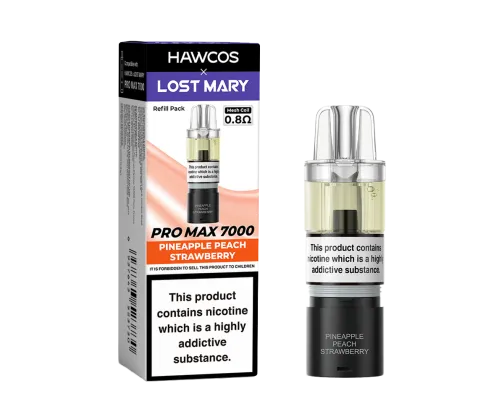 Pineapple Peach Strawberry Lost Mary X Hawcos PRO MAX 7000 PODs Pineapple Peach Strawberry Lost Mary X Hawcos PRO MAX 7000 PODs