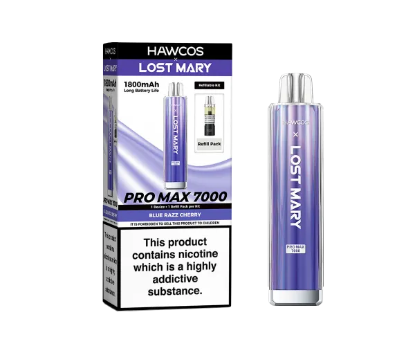 Blue Razz Cherry LOST MARY X HAWCOS PRO MAX 7K Blue Razz Cherry LOST MARY X HAWCOS PRO MAX 7K