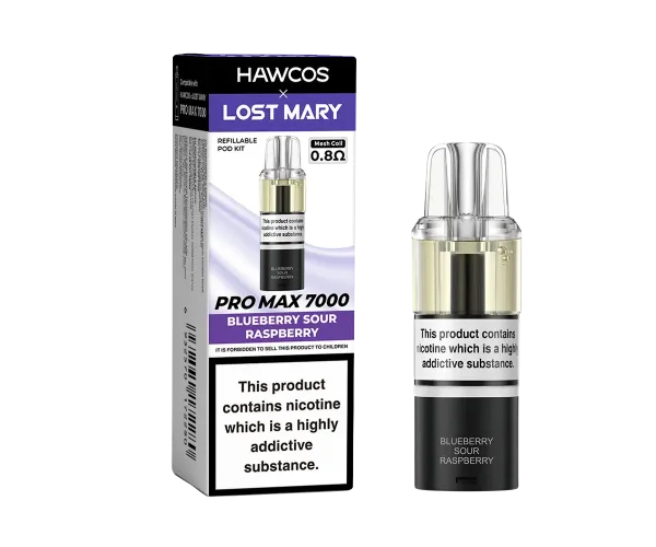 Blueberry Sour Raspberry Lost Mary X Hawcos PRO MAX 7000 PODs Blueberry Sour Raspberry Lost Mary X Hawcos PRO MAX 7000 PODs