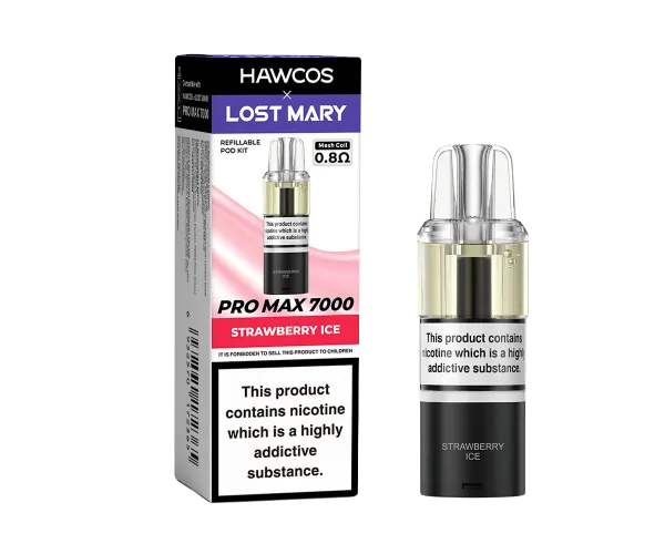 Strawberry Ice Lost Mary X Hawcos PRO MAX 7000 PODs Strawberry Ice Lost Mary X Hawcos PRO MAX 7000 PODs